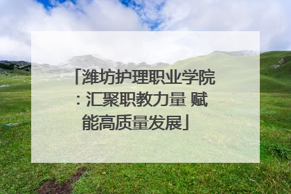 潍坊护理职业学院：汇聚职教力量 赋能高质量发展