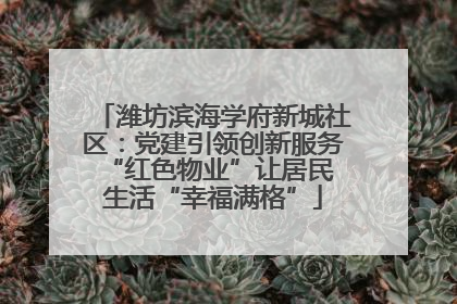 潍坊滨海学府新城社区：党建引领创新服务 “红色物业”让居民生活“幸福满格”