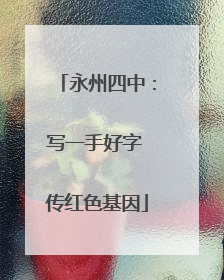 永州四中：写一手好字 传红色基因