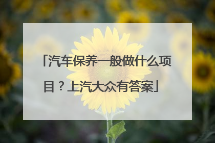 汽车保养一般做什么项目？上汽大众有答案