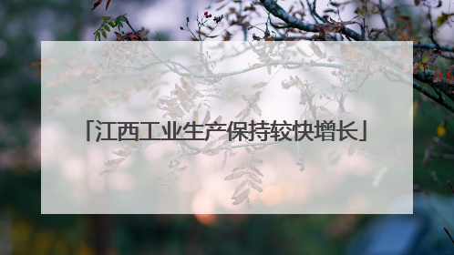 江西工业生产保持较快增长