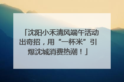 沈阳小禾清风端午活动出奇招，用“一杯米”引爆沈城消费热潮！