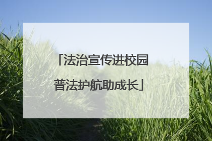 法治宣传进校园 普法护航助成长