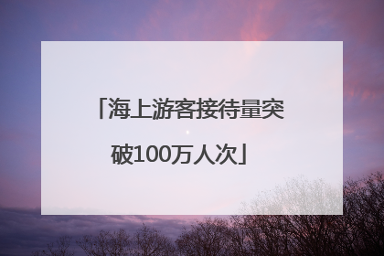 海上游客接待量突破100万人次
