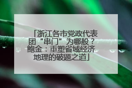 浙江各市党政代表团“串门”为哪般？鲍金：重塑省域经济地理的破题之道