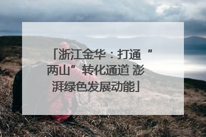 浙江金华：打通“两山”转化通道 澎湃绿色发展动能