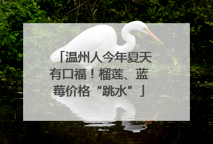 温州人今年夏天有口福！榴莲、蓝莓价格“跳水”