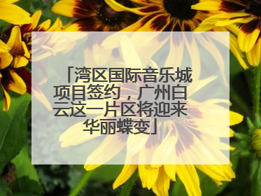 湾区国际音乐城项目签约，广州白云这一片区将迎来华丽蝶变