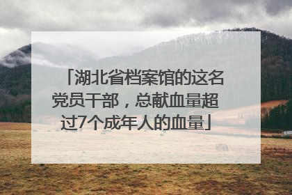 湖北省档案馆的这名党员干部，总献血量超过7个成年人的血量