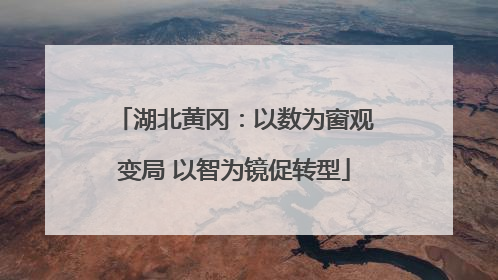 湖北黄冈：以数为窗观变局 以智为镜促转型
