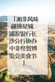 湘非风味碰撞星城 浦发银行长沙分行协办中非经贸博览会美食节