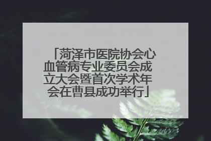 菏泽市医院协会心血管病专业委员会成立大会暨首次学术年会在曹县成功举行