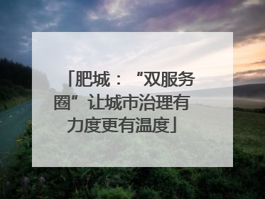 肥城：“双服务圈”让城市治理有力度更有温度