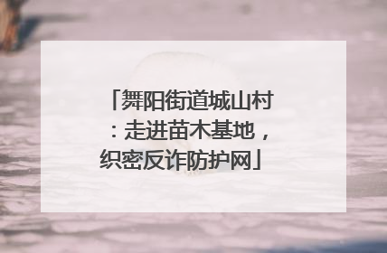 舞阳街道城山村：走进苗木基地，织密反诈防护网