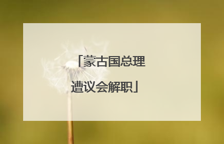 蒙古国总理遭议会解职