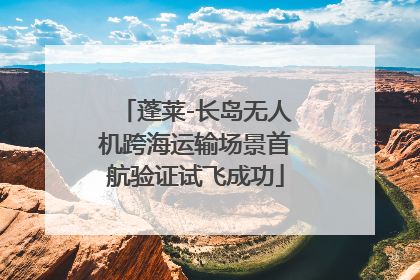 蓬莱-长岛无人机跨海运输场景首航验证试飞成功