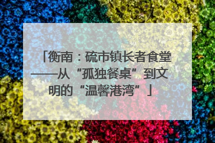 衡南：硫市镇长者食堂——从“孤独餐桌”到文明的“温馨港湾”