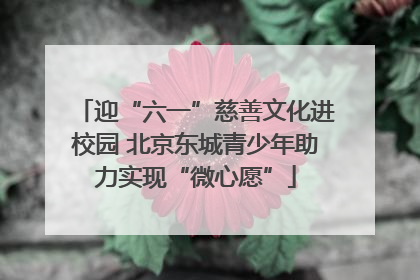 迎“六一”慈善文化进校园 北京东城青少年助力实现“微心愿”