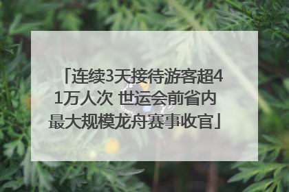 连续3天接待游客超41万人次 世运会前省内最大规模龙舟赛事收官