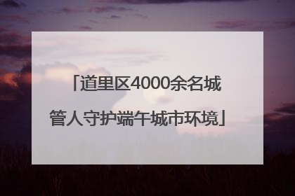 道里区4000余名城管人守护端午城市环境
