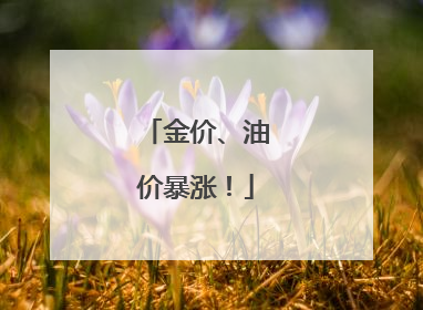 金价、油价暴涨！
