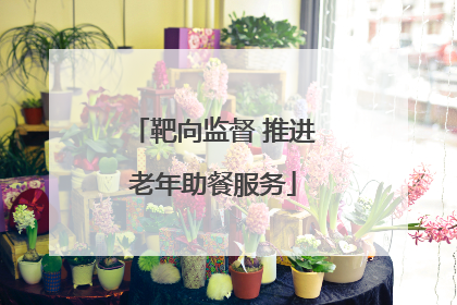 靶向监督 推进老年助餐服务