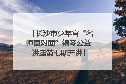 长沙市少年宫“名师面对面”钢琴公益讲座第七期开讲