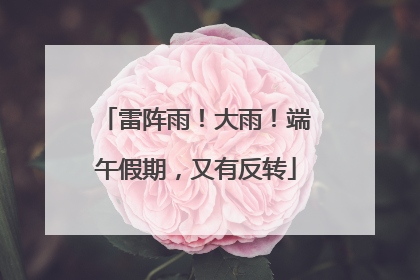 雷阵雨！大雨！端午假期，又有反转