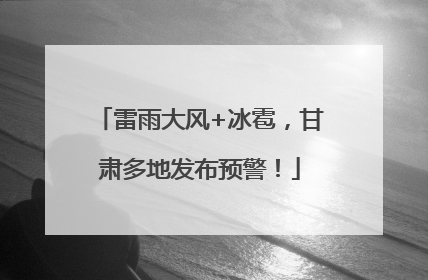 雷雨大风+冰雹，甘肃多地发布预警！