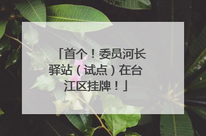 首个！委员河长驿站（试点）在台江区挂牌！