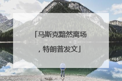 马斯克黯然离场，特朗普发文