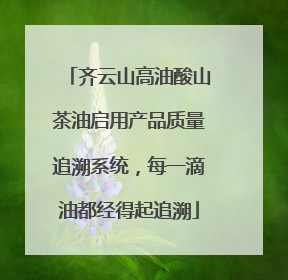 齐云山高油酸山茶油启用产品质量追溯系统，每一滴油都经得起追溯