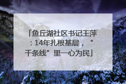 鱼丘湖社区书记王萍：14年扎根基层，“千条线”里一心为民