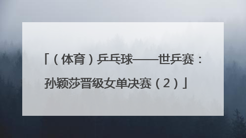 （体育）乒乓球——世乒赛：孙颖莎晋级女单决赛（2）