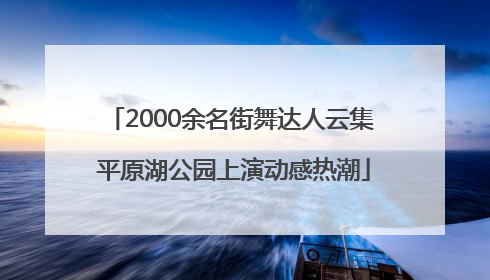 2000余名街舞达人云集 平原湖公园上演动感热潮