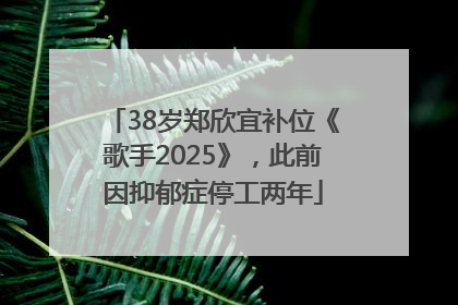 38岁郑欣宜补位《歌手2025》，此前因抑郁症停工两年